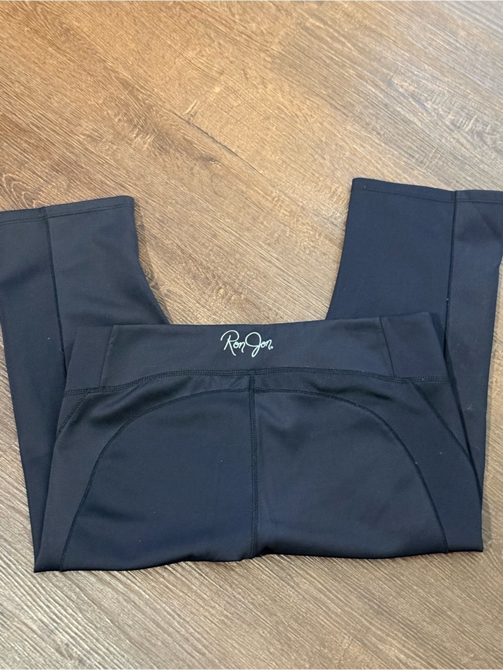 Ron Jon Black Kids' Leggings with Logo Waistband